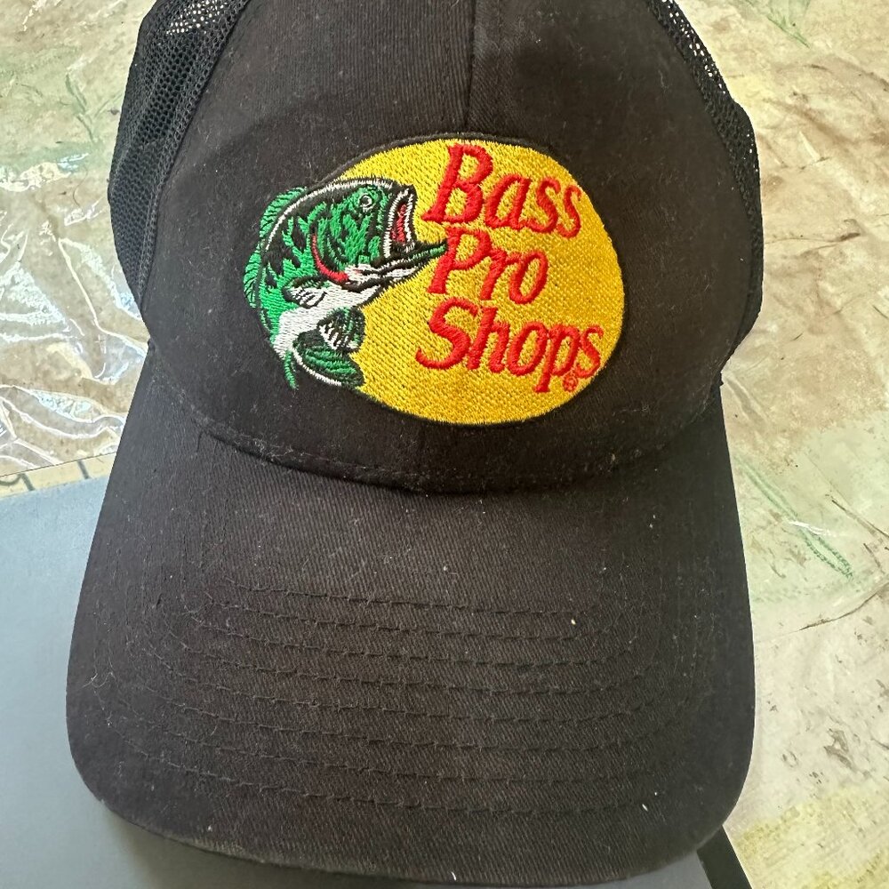 Bass Pro Shops Black Snapback Hat Gone Fishing